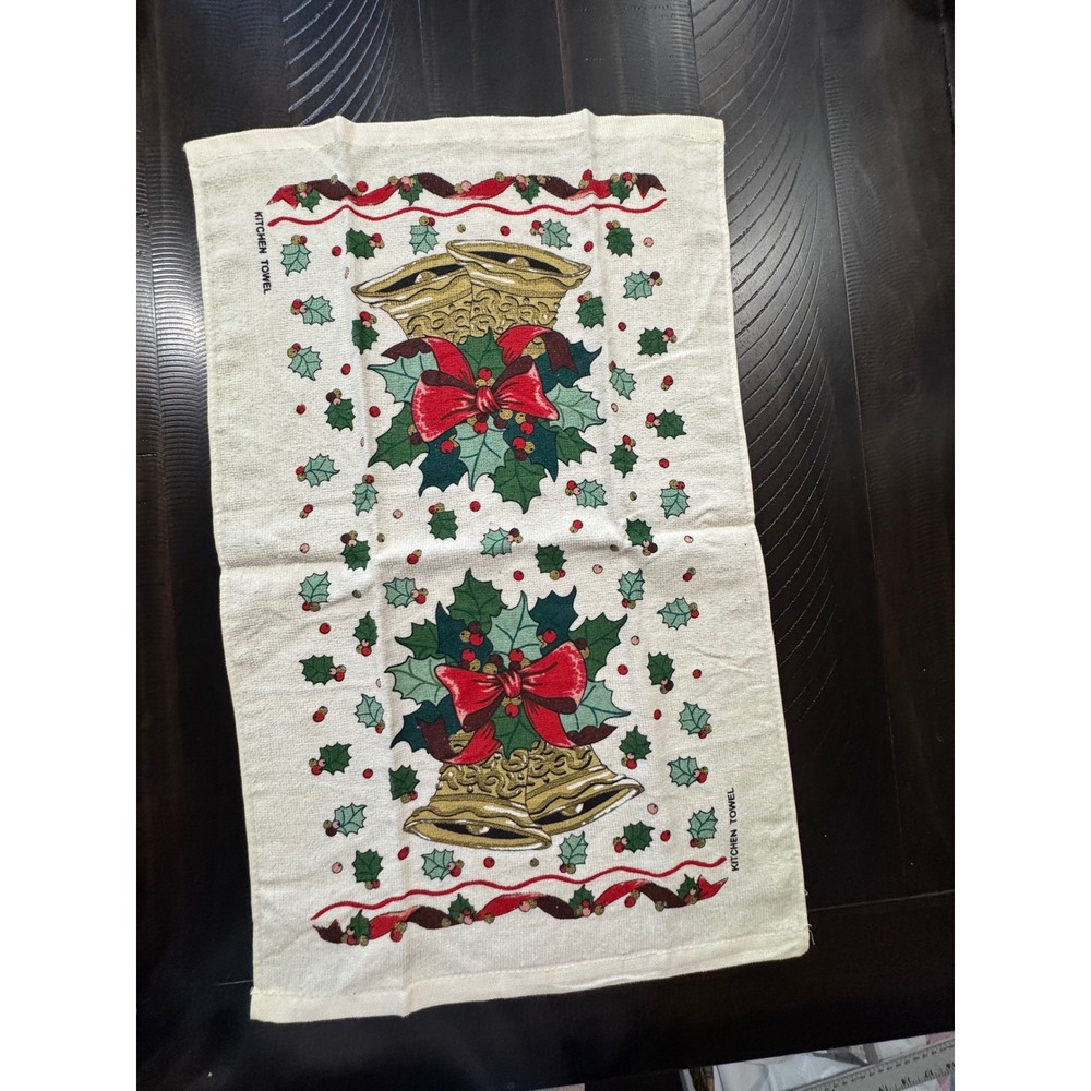 Vintage Cecil Saydah Christmas Kitchen Towels Set of 4 Cotton Holiday Decor - Picture 8 of 9